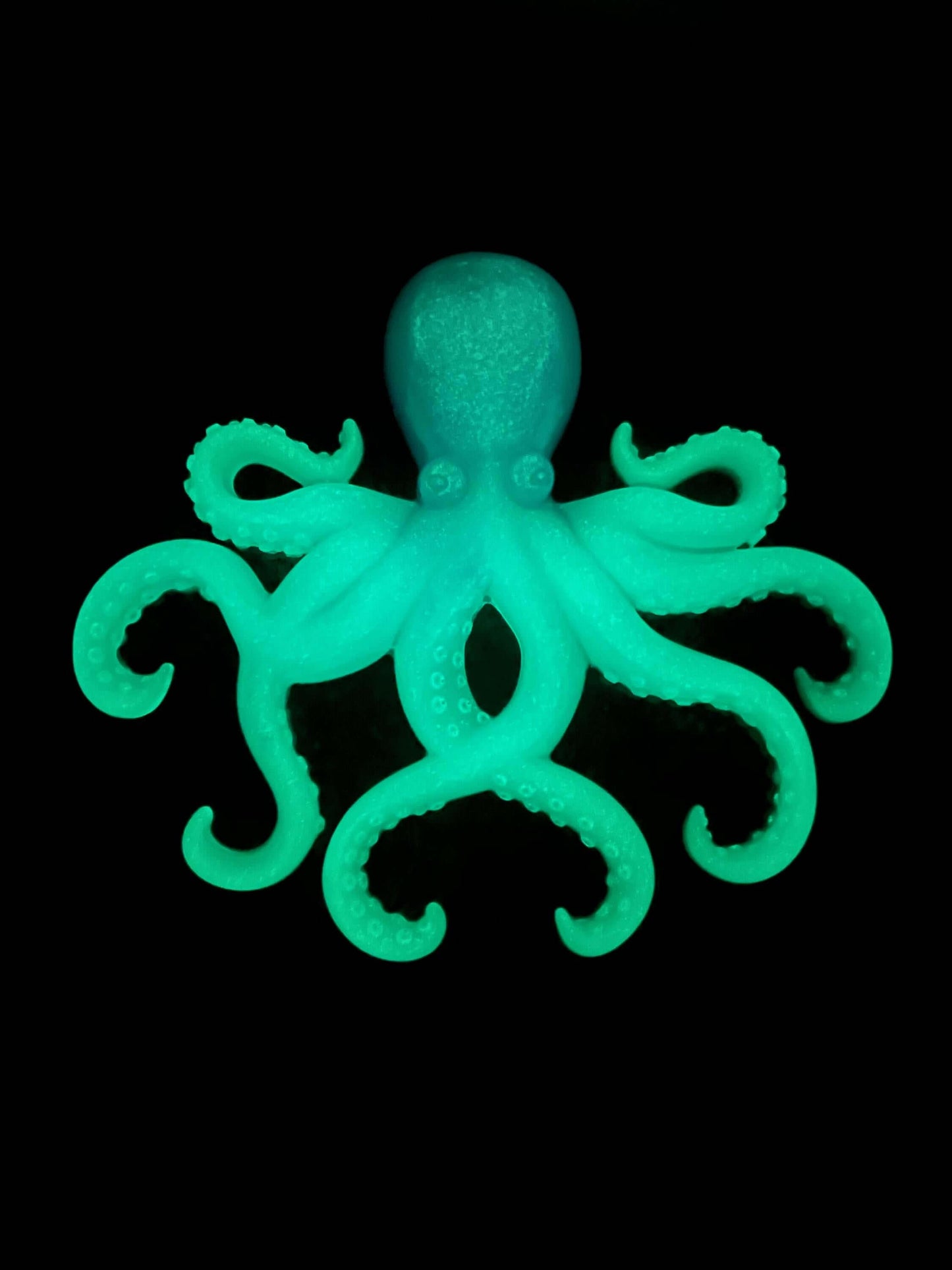 Octopus Wall Art: Purple, Turquoise, Green- Glow Green