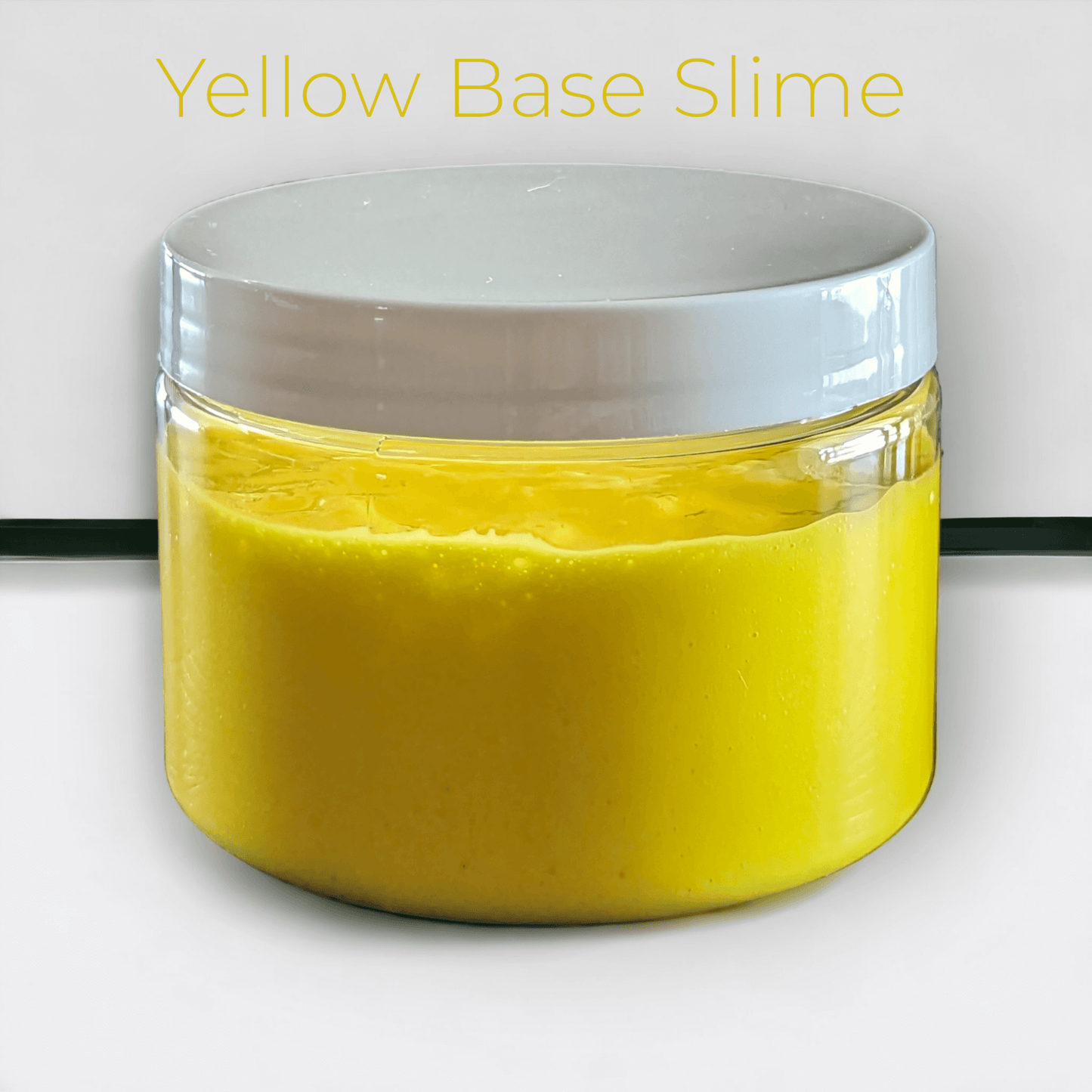 yellow slime in a 12 oz jar